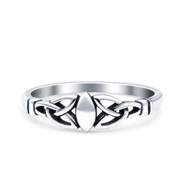 Celtic Oxidized Band Solid 925 Sterling Silver Thumb Ring (5mm)